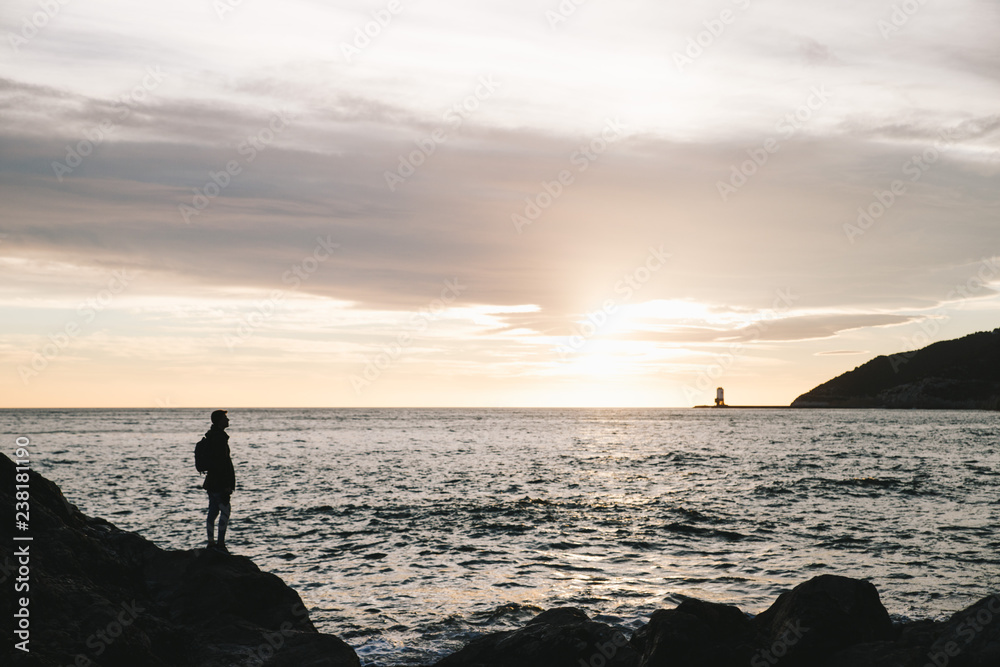 Sunset Beach man silhouette 