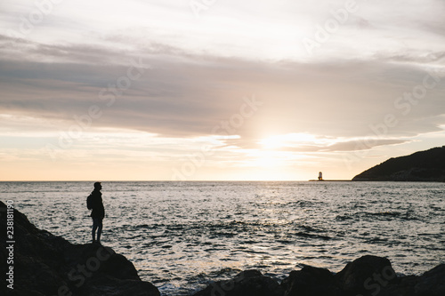 Sunset Beach man silhouette 