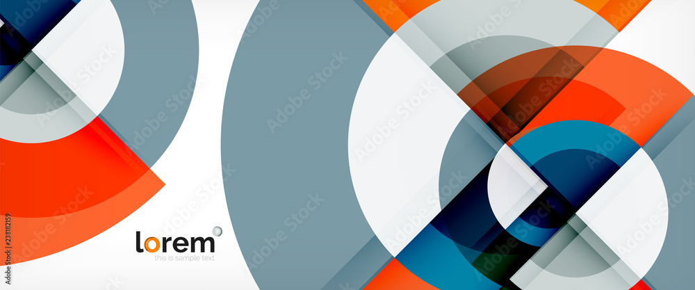 Modern geometric circles abstract background, colorful round shapes with shadow effects Modern geometric circles abstract background, colorful round shapes with shadow effects