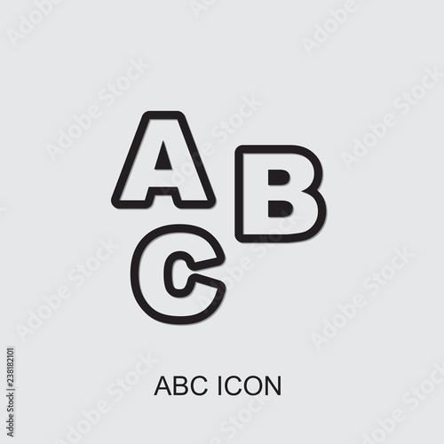 ABC icon . Editable outline ABC icon from education. Trendy ABC icon for web and mobile.