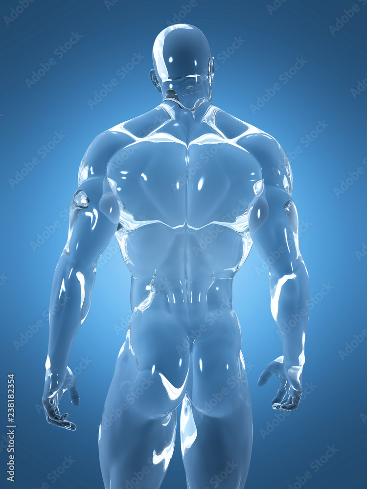 3d rendered illustration of a glass man