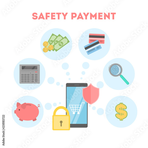 Mobile payment concept. Making money transaction on digital device