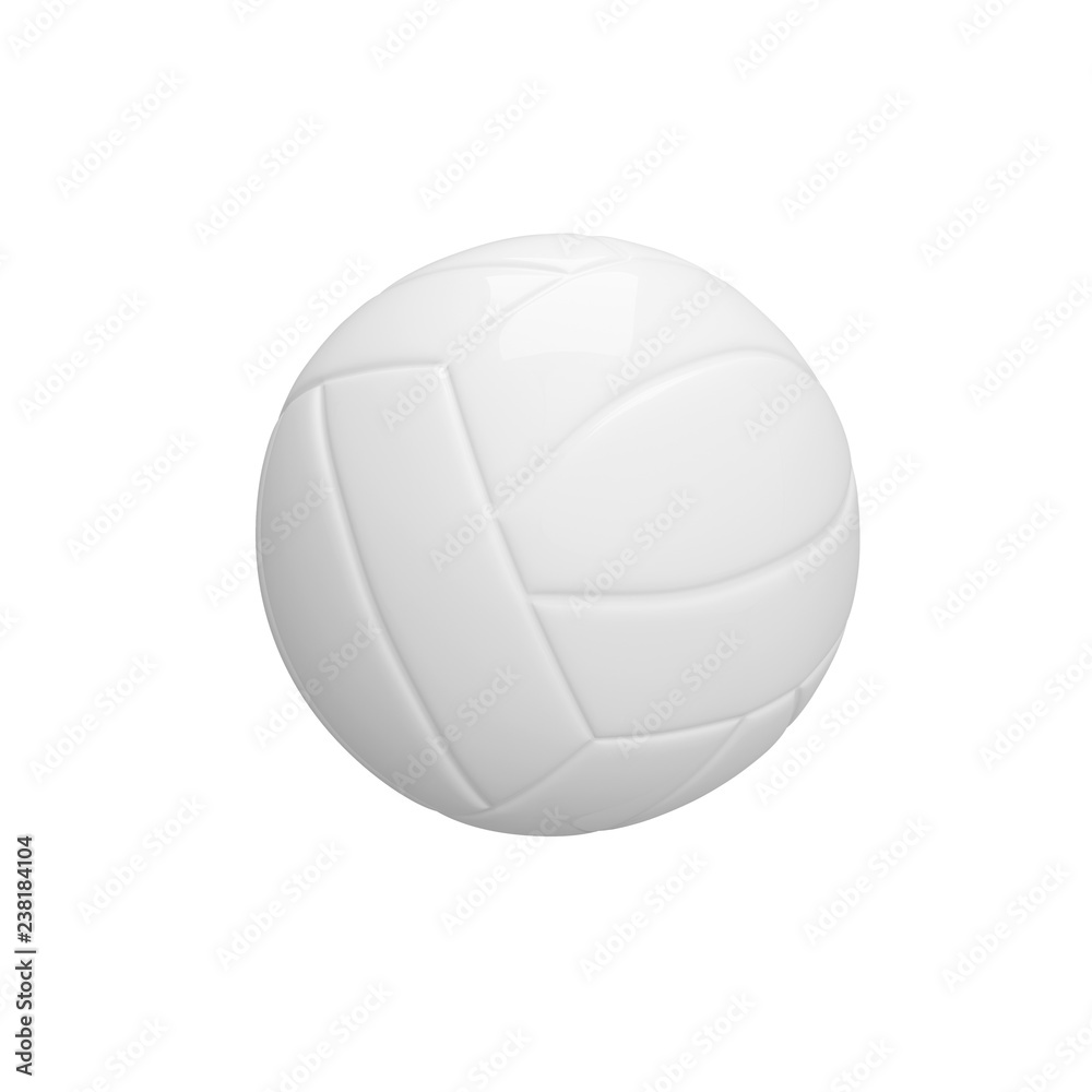 White basketball ball isolated on white background, 3d render,