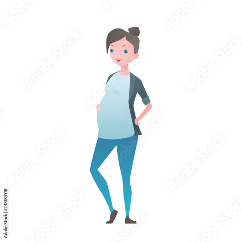 Pregnant girl. Businesswoman