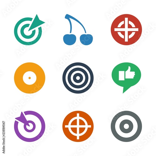 9 perfect icons. Trendy perfect icons white background. Included filled icons such as target, thumb up, Cherry. perfect icon for web and mobile. © HN Works