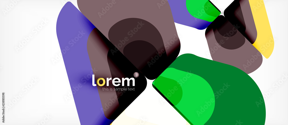 Colorful trendy geometric shapes background