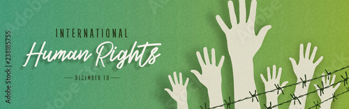 Human Rights Month card of people hands
