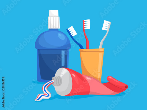Totthpaste tube and toothbrush for a dental care