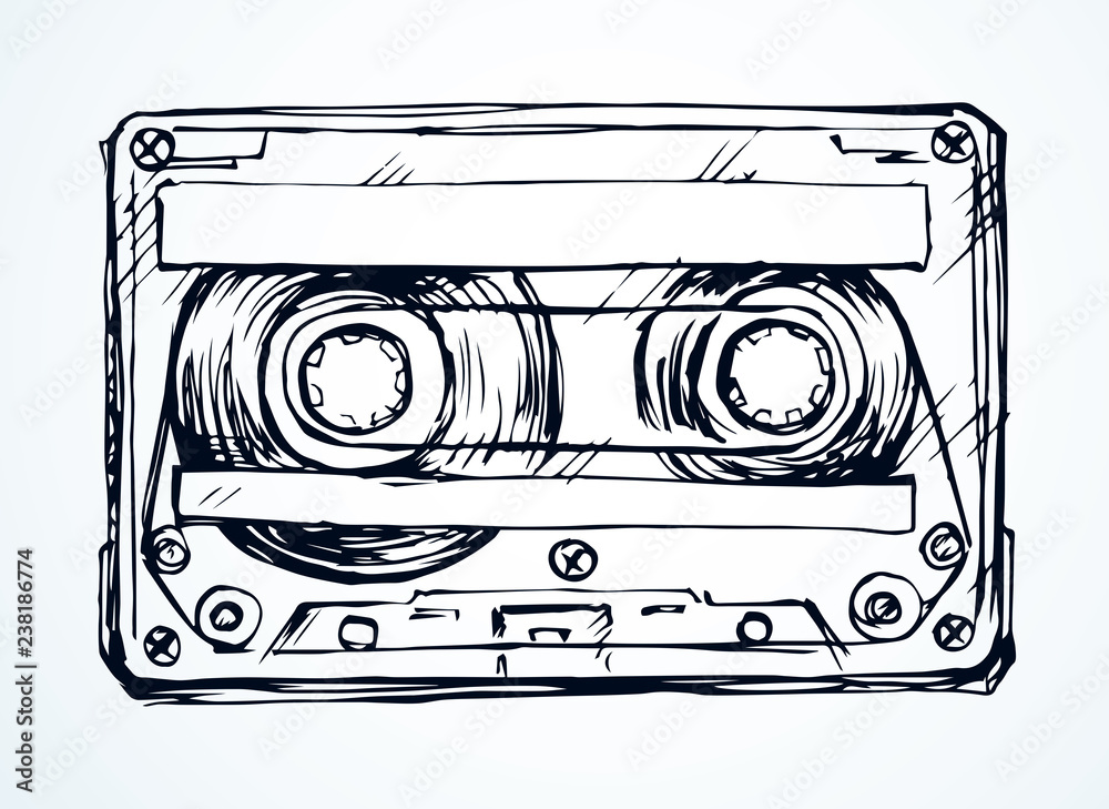Cassette. Vector drawing
