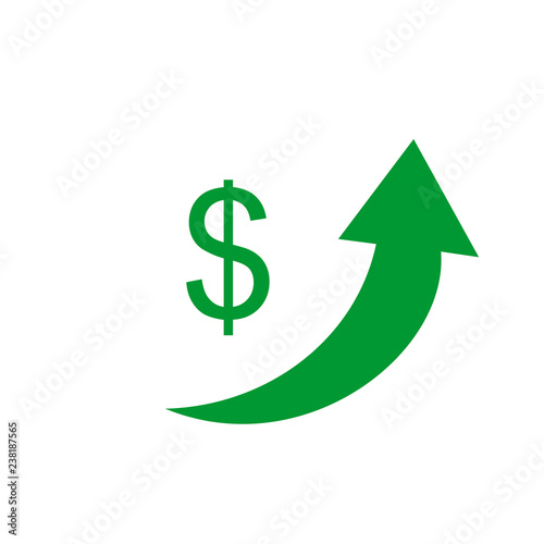 Dollar increase logo icon s...