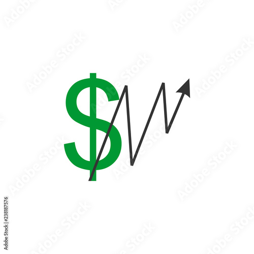 Dollar increase logo icon s...