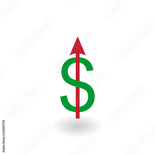Dollar increase logo icon s...