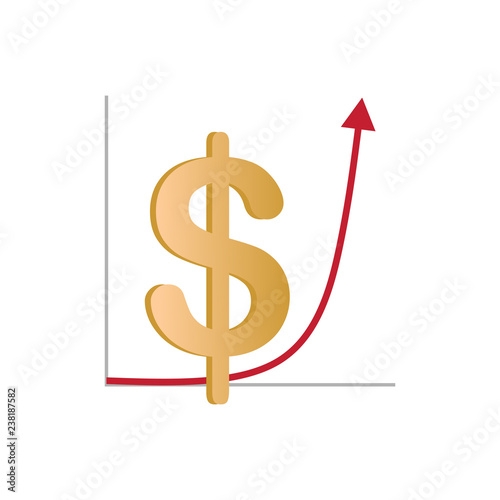 Dollar increase logo icon s...
