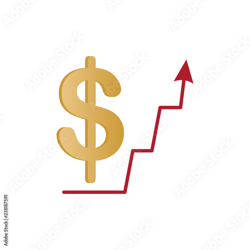 Dollar increase logo icon s...