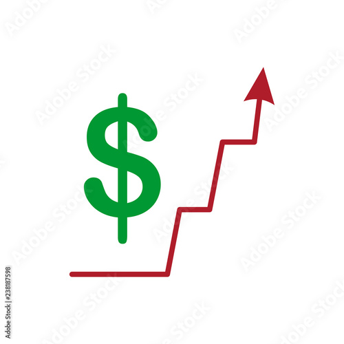 Dollar increase logo icon s...