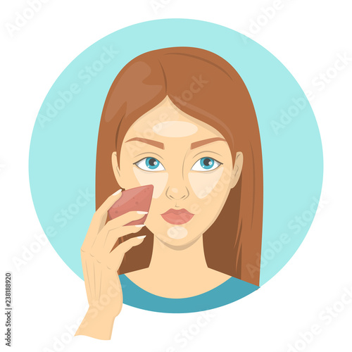 Woman applying face concealer for perfect makeup