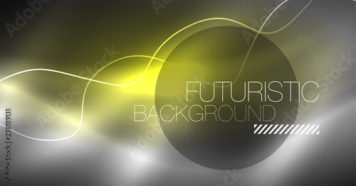 Neon lines wave background. Abstract composition