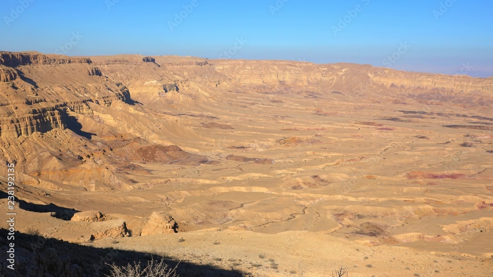 Small(little) makhtesh (crater) or Makhtesh Katan panorama landscape