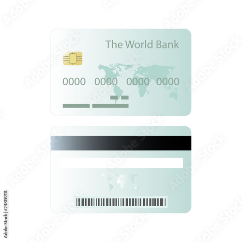 Bank card icon, credit card. Vector illustration.