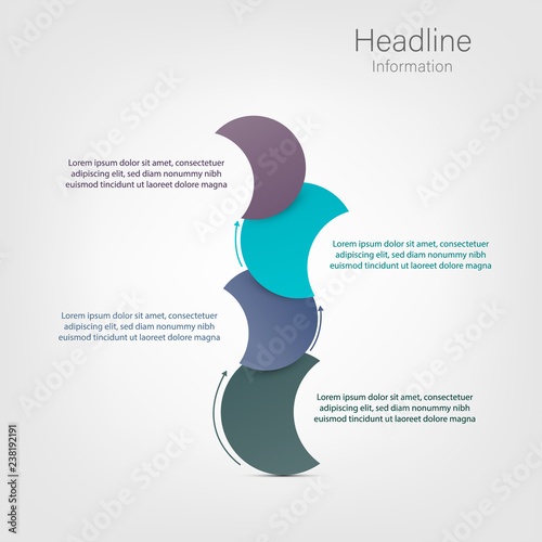 4 Steps business infographic for presentation or web