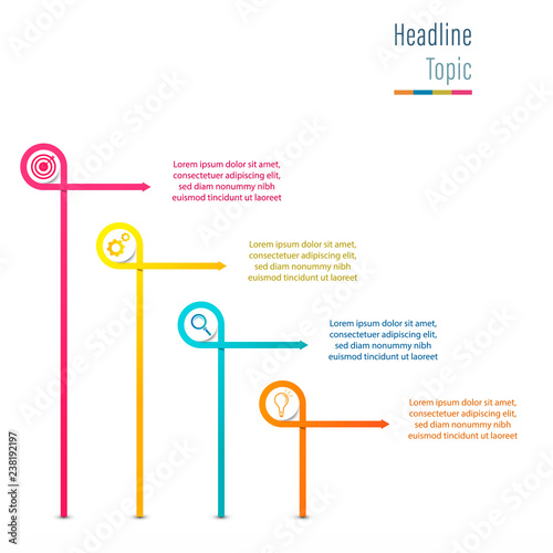 4 Steps business infographic for presentation or web