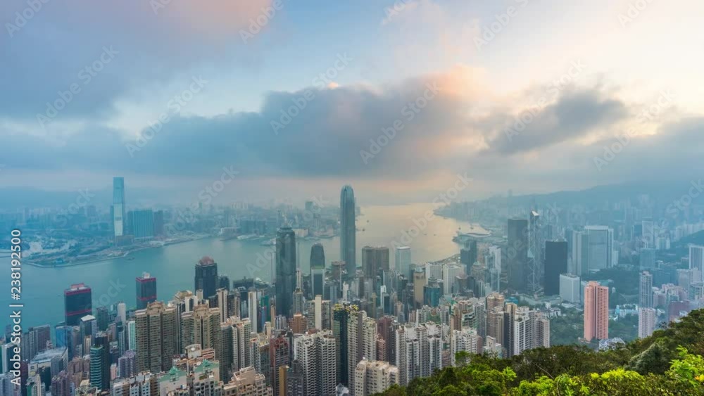 custom made wallpaper toronto digitalTime lapse of Hong Kong cityscape.