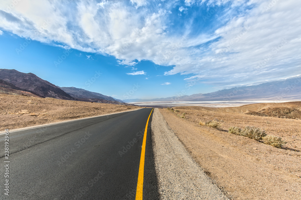 Road in the Death Valley in California