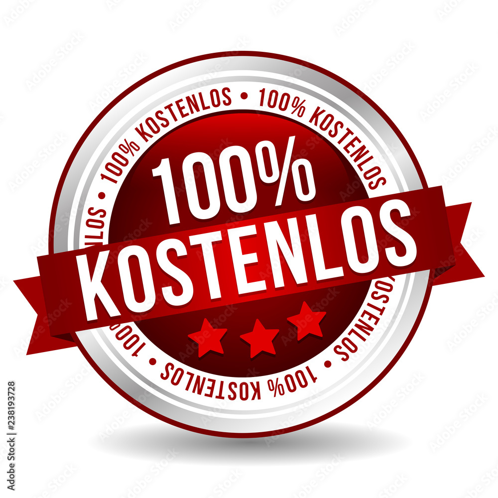 Siegel Button Banner - 100% kostenlos - in rot und silber Siegel Button Banner - 100% kostenlos - in rot und silber