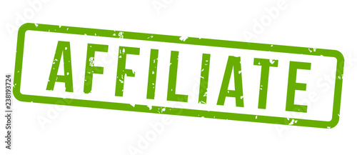 affiliate marketing square grunge green stamp badge