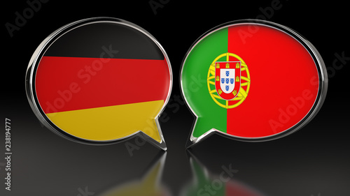 Germany and Portugal flags with Speech Bubbles. 3D illustration Free Download Germany and Portugal flags with Speech Bubbles. 3D illustration - GFXLoad
