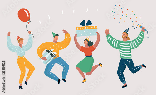 Happy people celebrate an important event.