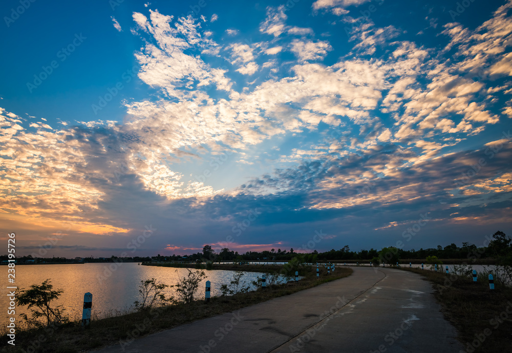 Sunset at the lake landscape Sunset at the lake landscape