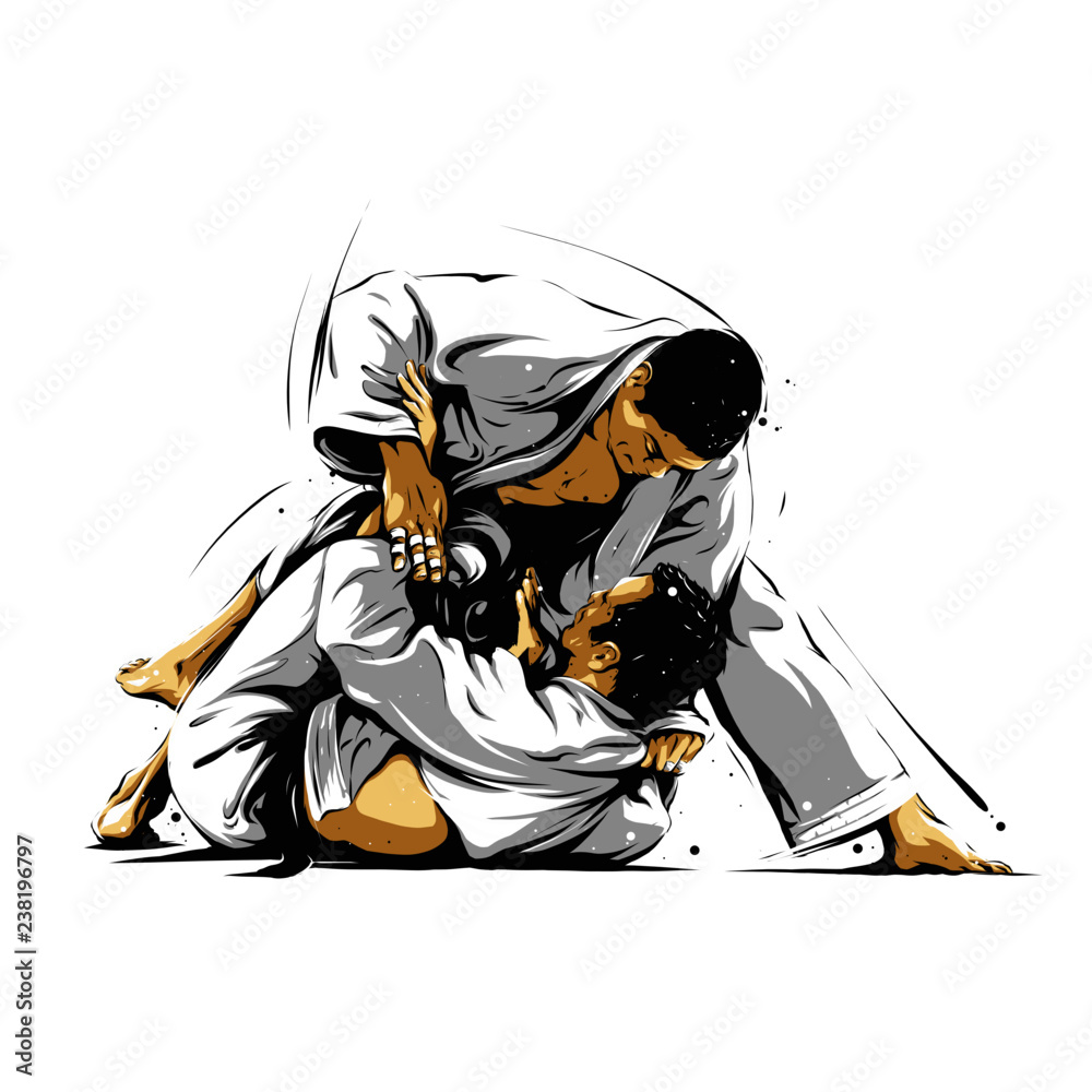 Vetor de Brazilian JiuJitsu action 3 do Stock Adobe Stock