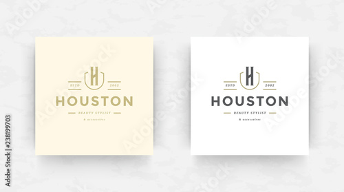 Elegant luxury brand logo design template vector illustration.