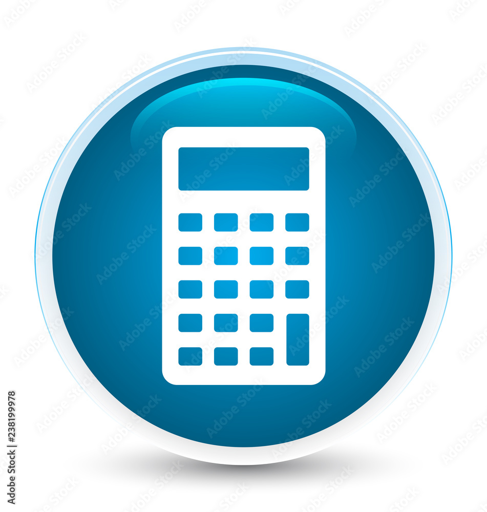 Calculator icon special prime blue round button Calculator icon special prime blue round button
