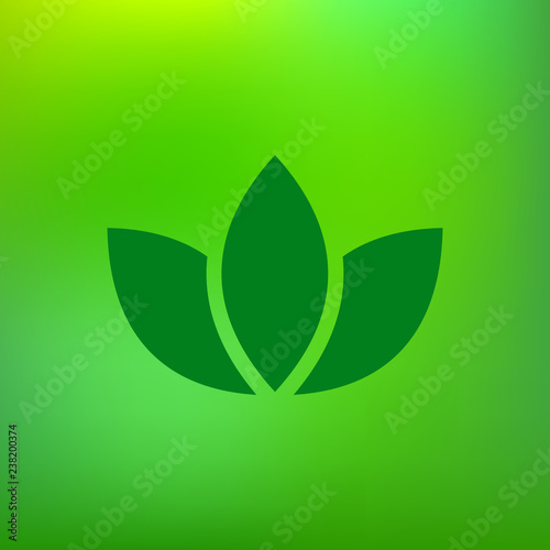 Three leaves logo, icon. Symbol of organic, nature. Vector illustration.