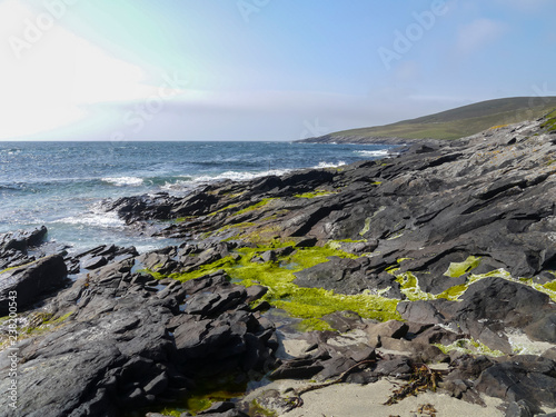 shetland coast on atlantic ocean