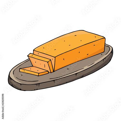 Butter icon. Vector illustration of a piece of butter. Hand drawn butter.