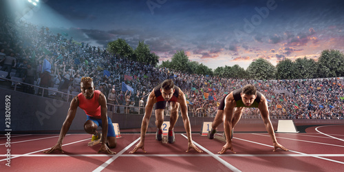 Εκτύπωση καμβά Male athletes sprinting