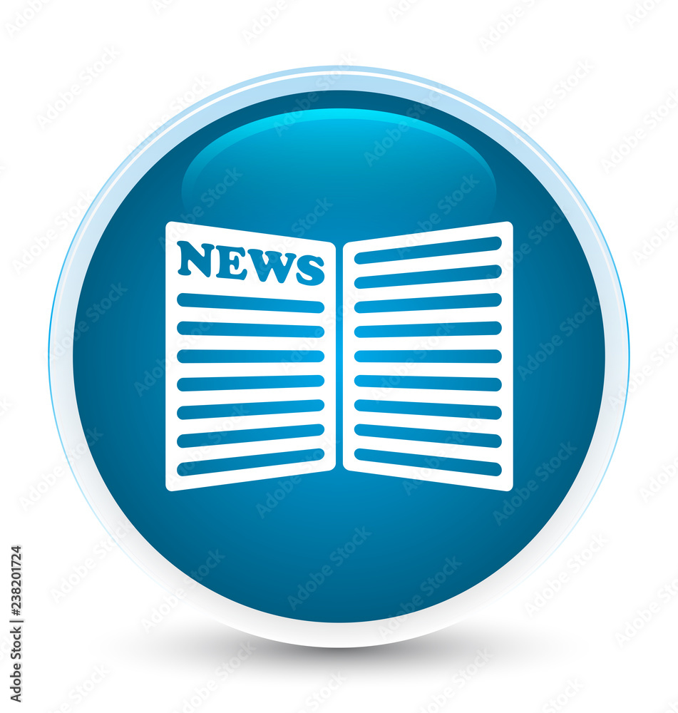 Newspaper icon special prime blue round button Newspaper icon special prime blue round button