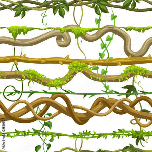 Twisted wild lianas seamless pattern.