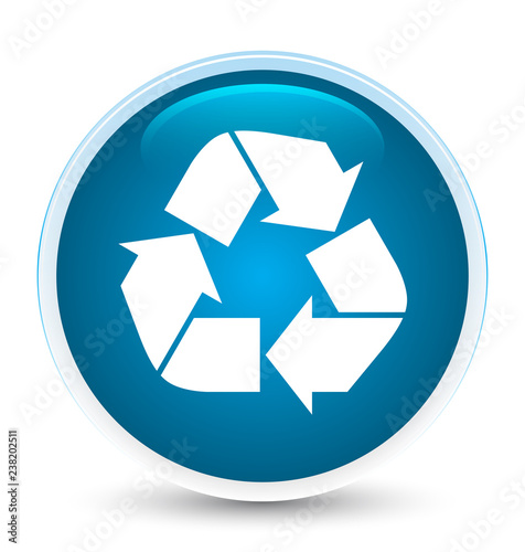 Recycle icon special prime blue round button