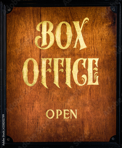 Traditional wooden Box Office Sign photo
