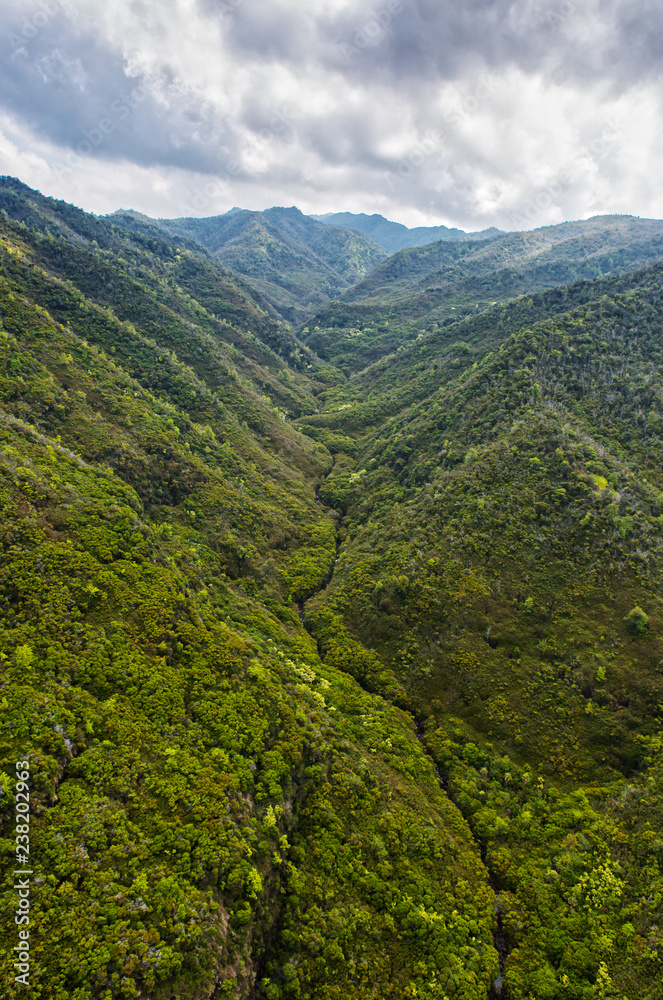 Fototapeta premium Aeial View over the Garden Island Kauai in Hawaii, USA