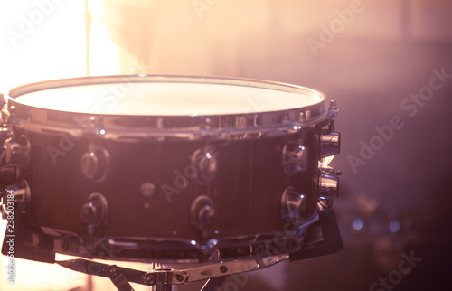 snare drum on beautiful background, close up