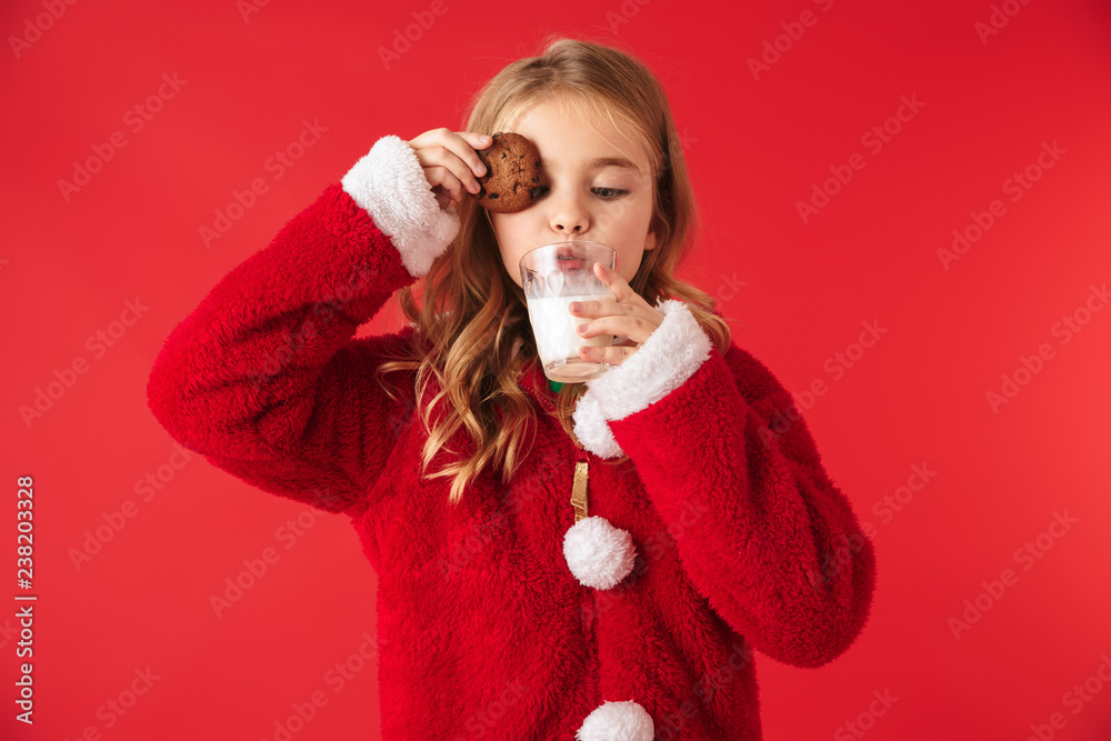 Cute cheerful little girl wearing Christmas costume Cute cheerful little girl wearing Christmas costume