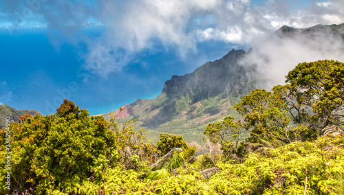 Panorama View over Kalalau Valley, Kauai, Hawaii