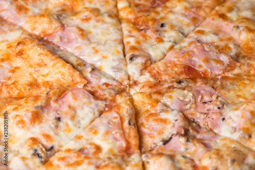pizza capricciosa close up texture