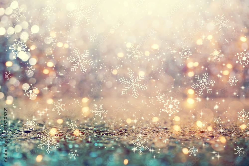 Beautiful snowflakes on an abstract shiny light background Beautiful snowflakes on an abstract shiny light background