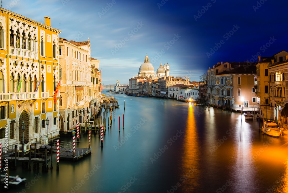 Day and night in Venice in Italy (Photoshopped)